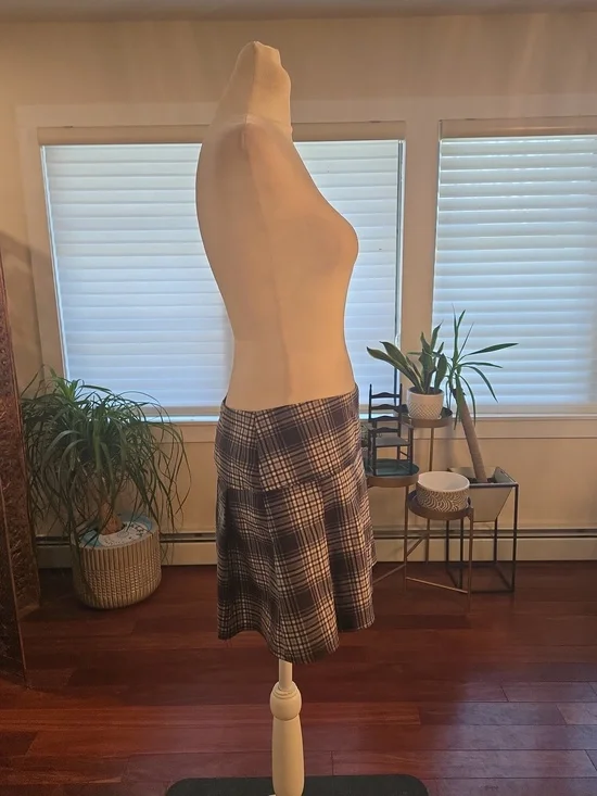 Plaid Pleated Tweenie Mini Skirt Womens Schoolgirl Punk Goth Black White Large - Picture 2 of 6